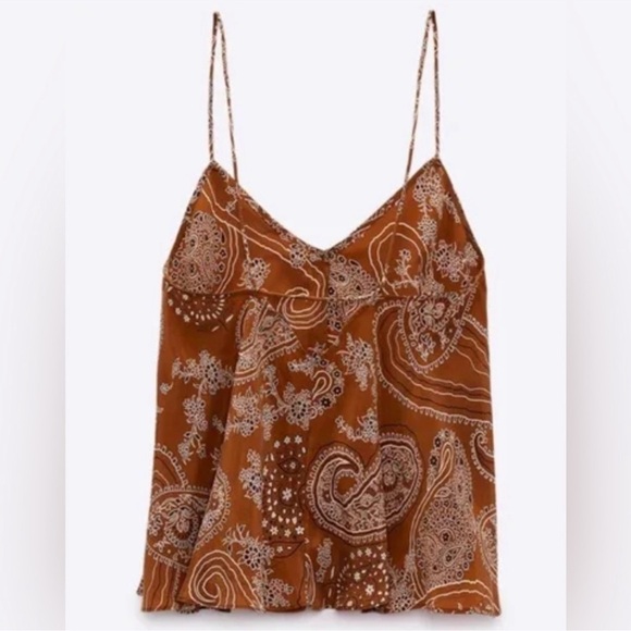 NWT Zara Paisley Bandana Top - Picture 2 of 4